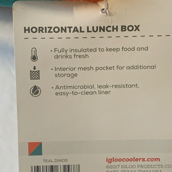 Igloo Insulated Cooler Bag Horizontal Dinosaur Graphic Teal NWT - Picture 7 of 12